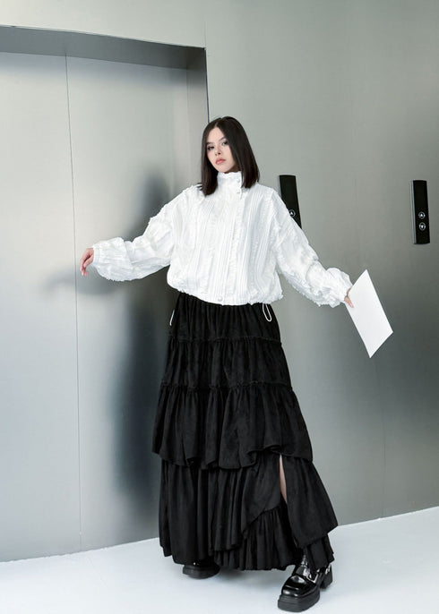 Vertical Frill Stand Jacket